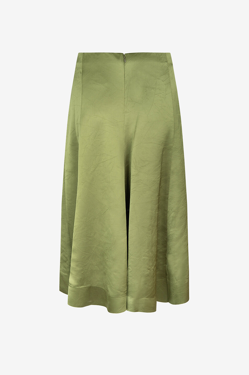 VINCE Midi skirt in draped satin Women GREEN 2