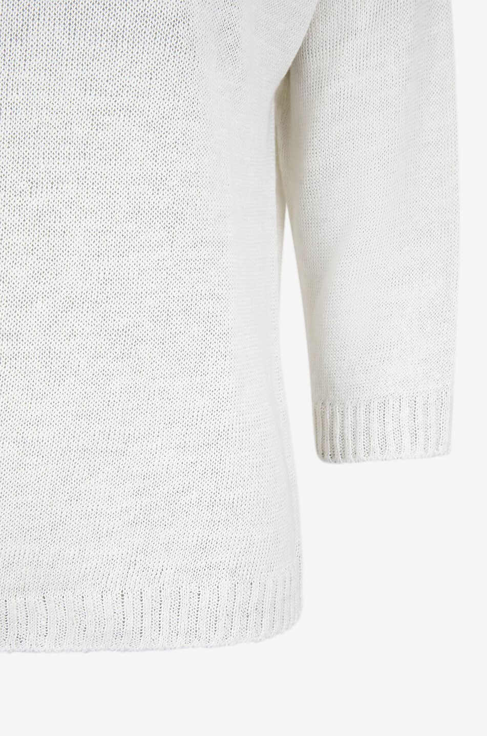 WEEKEND MAX MARA Pullover mit Rundhalsausschnitt aus Leinen Selz Damen WEISS 3