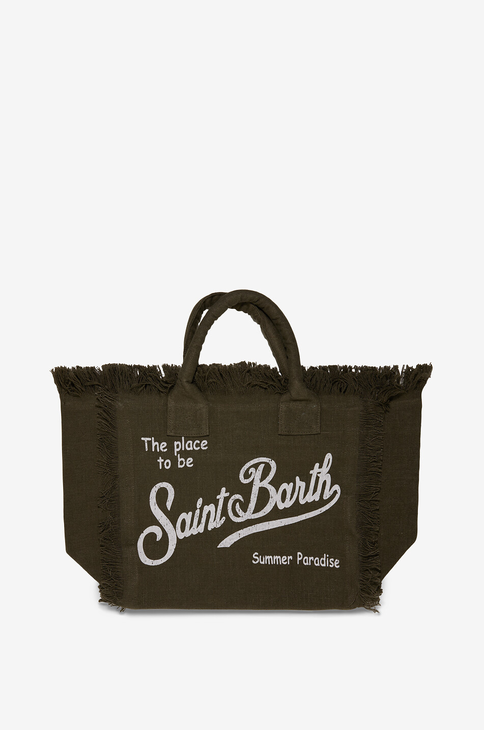 MC2 SAINT BARTH Vanity linen tote bag Women KHAKI 1
