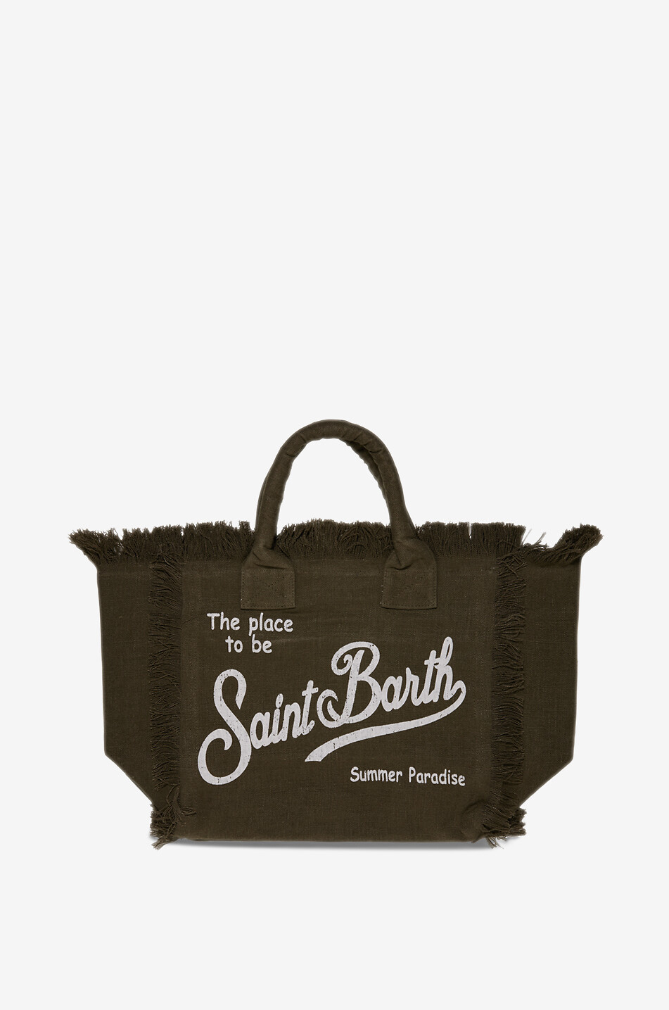MC2 SAINT BARTH Vanity linen tote bag Women KHAKI 2
