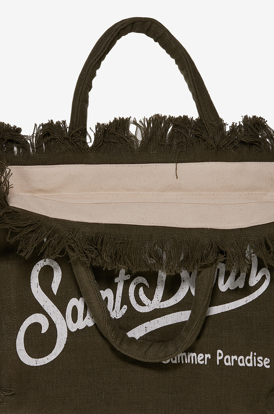 MC2 SAINT BARTH Vanity linen tote bag Women KHAKI 3
