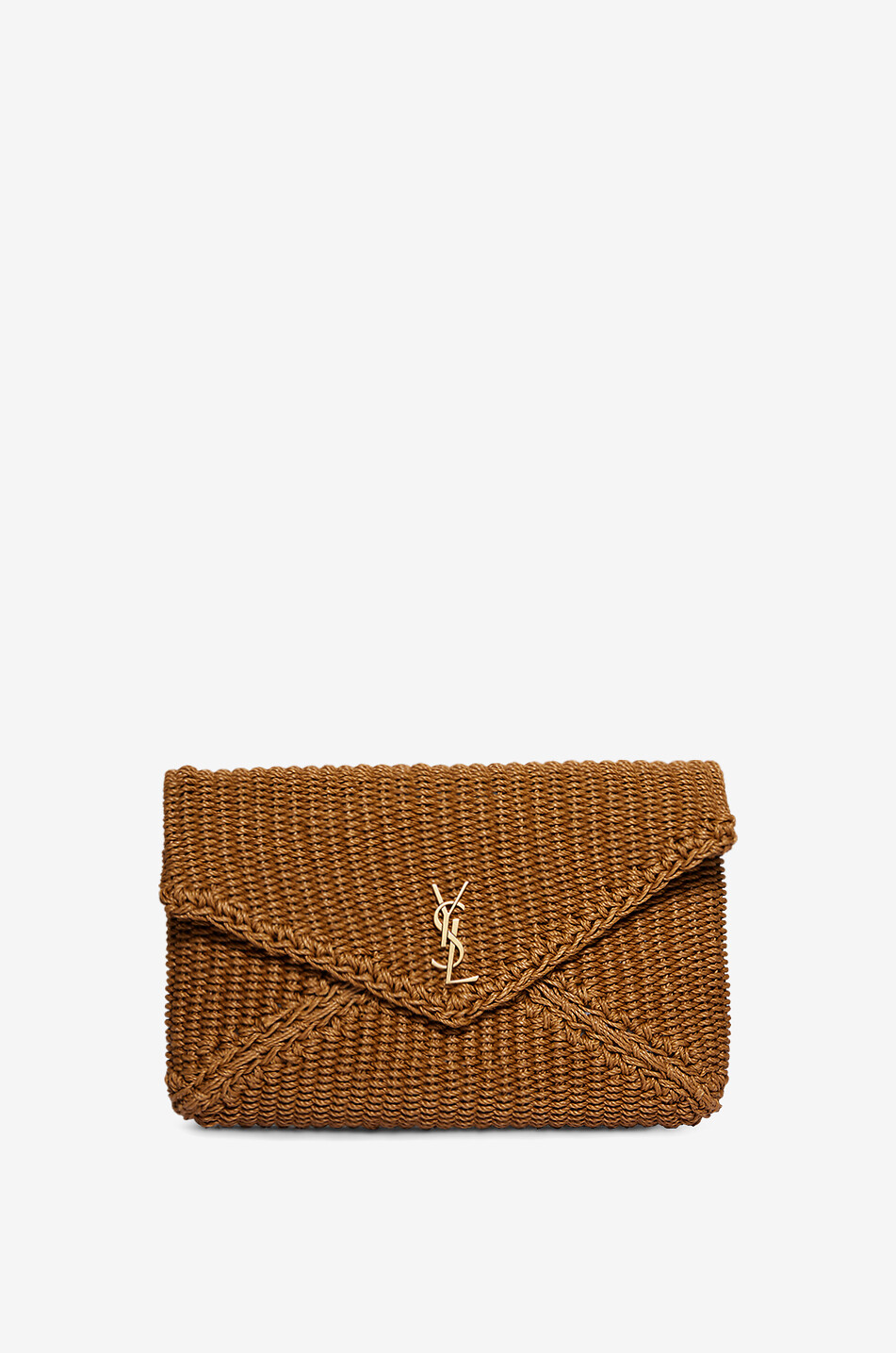 SAINT LAURENT PARIS Kordel-Clutch in Briefumschlagsdesign Cassandre Damen BRAUN 1