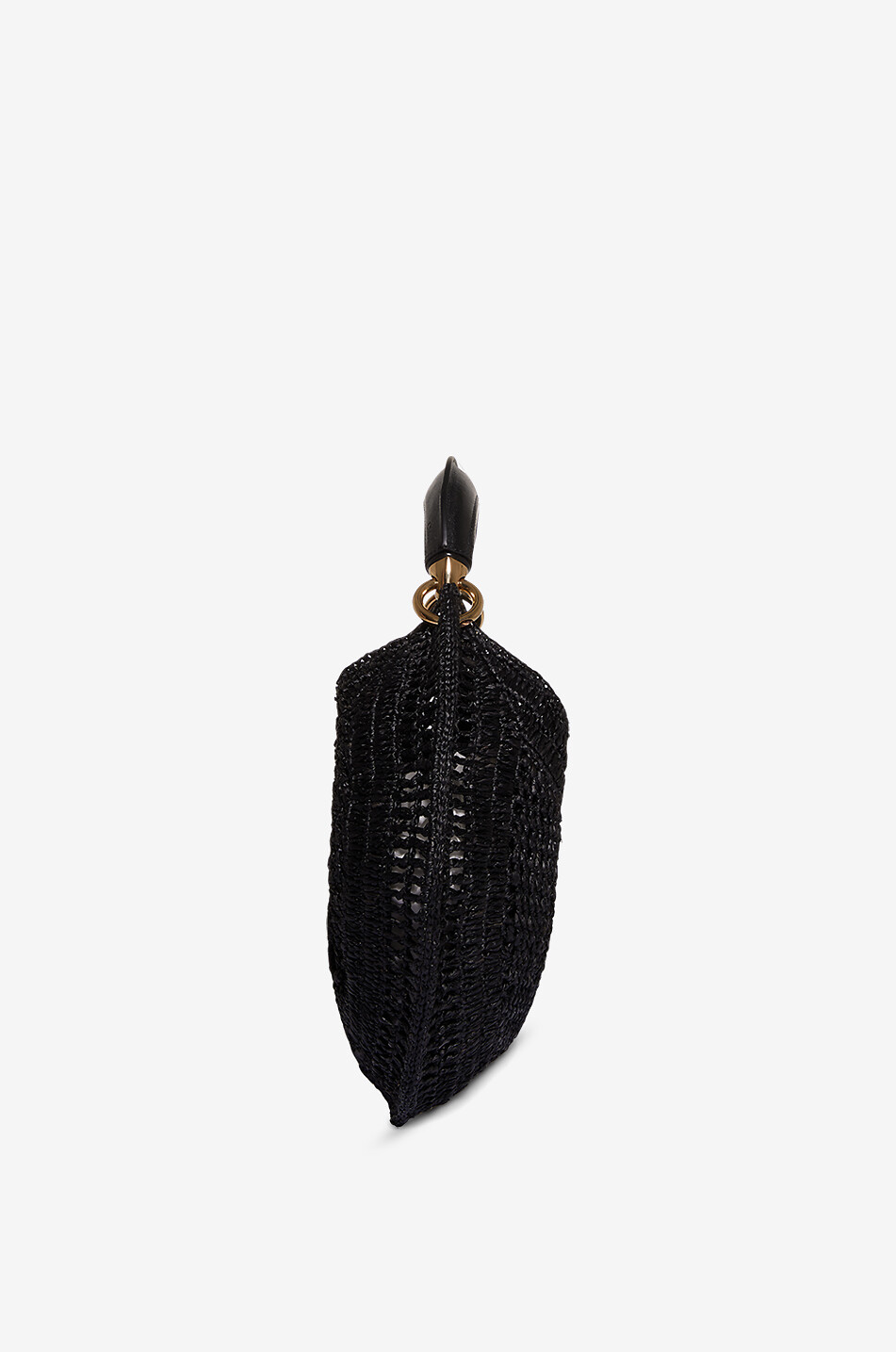 CHLOE Sac hobo ajouré en raphia et cuir Summer Banana Femme NOIR 4