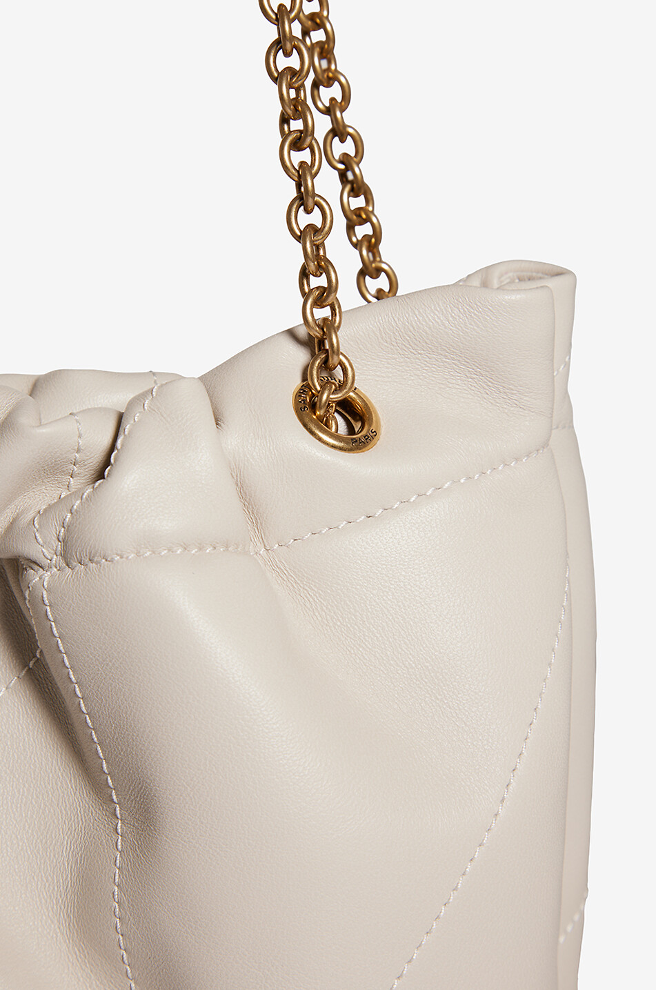 SAINT LAURENT PARIS Schultertasche aus gestepptem Nappaleder Jamie 4.3 Pochon Damen CREMEFARBEN 5