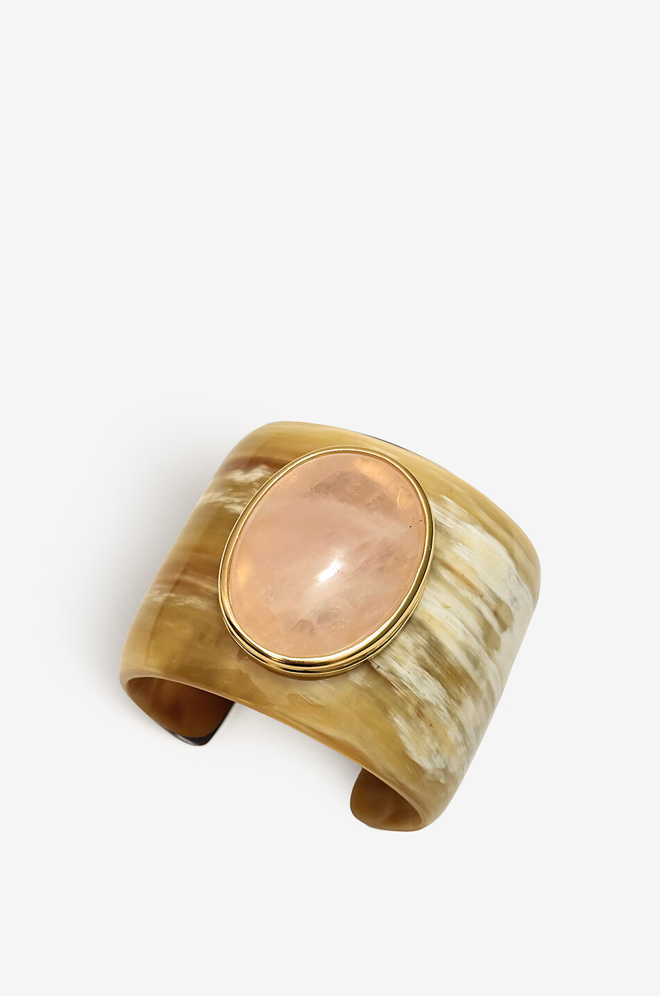 Gaia I - Blonde horn cuff with stone
