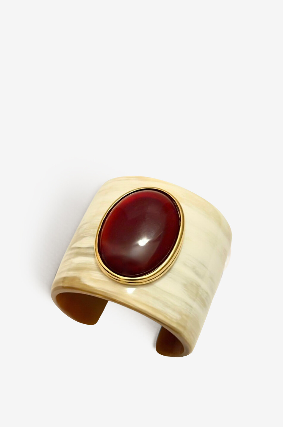 HELENE PRIME Manschette aus Horn und Stein Gaia I - Blonde Damen DUNKELROT 1