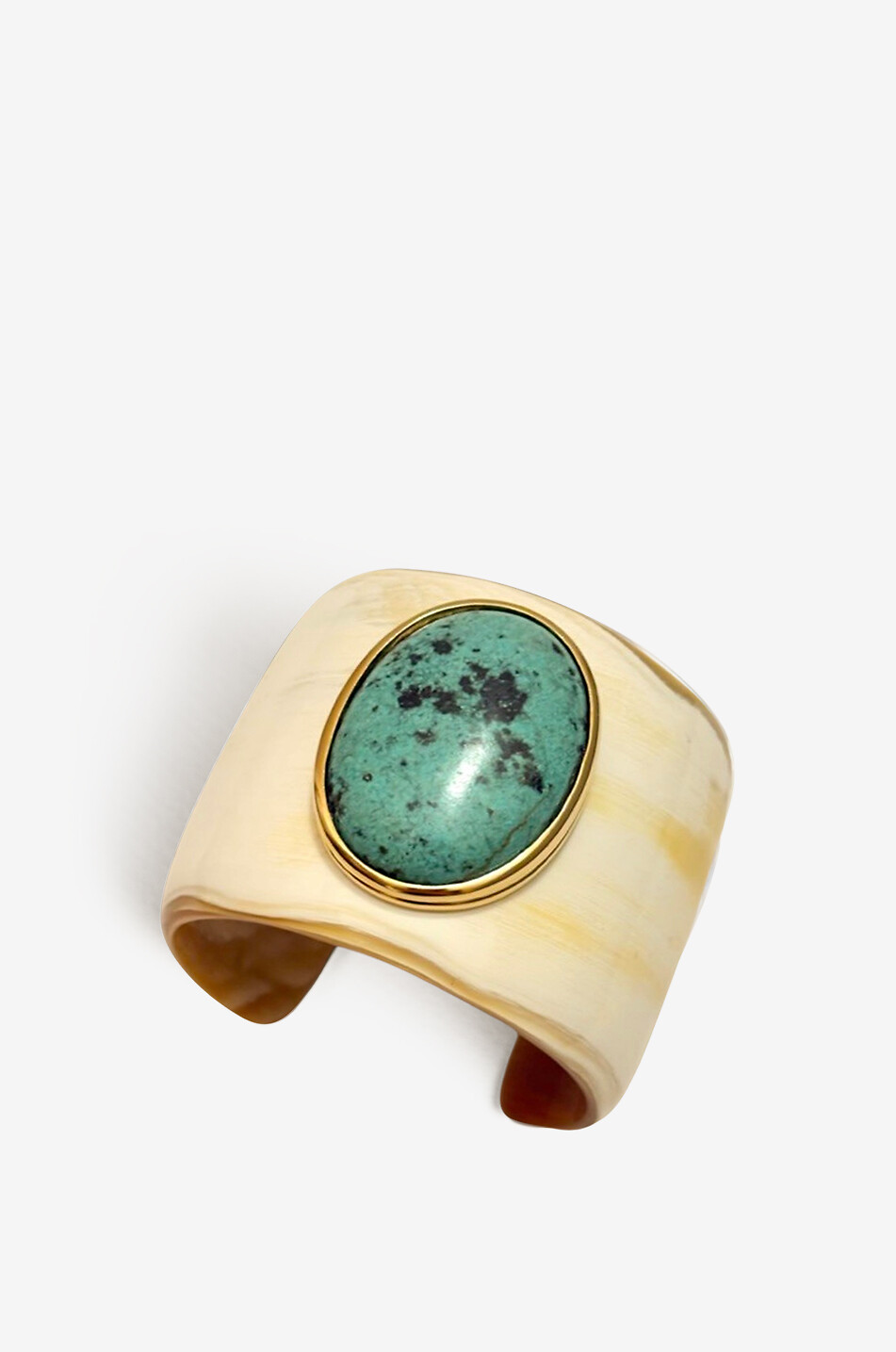 Gaia I - Blonde horn cuff with stone