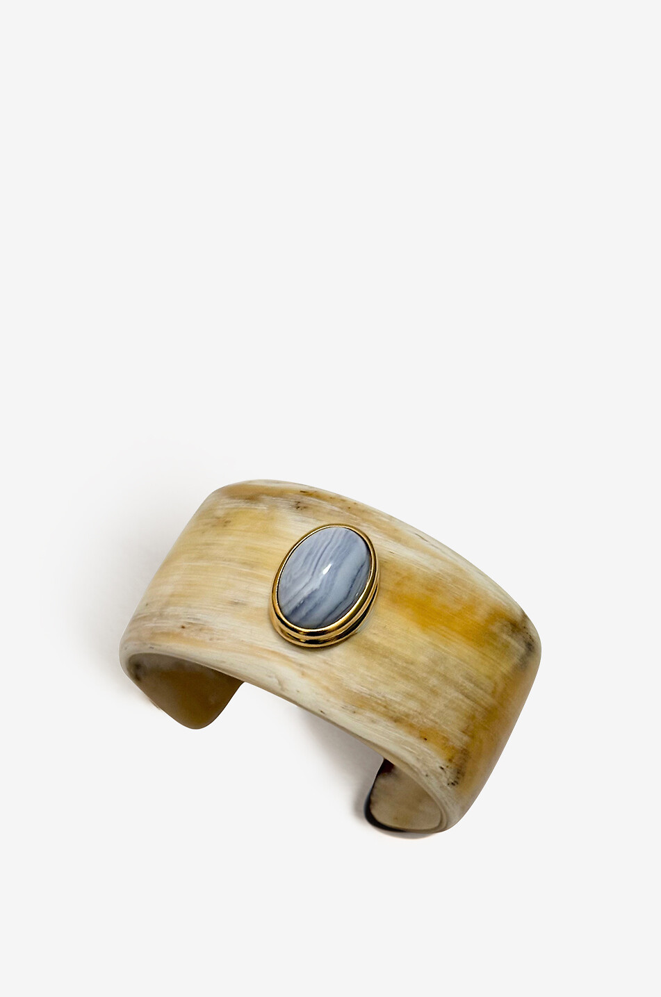 Manschette aus Horn und Stein Gaia I - Mini - Blonde