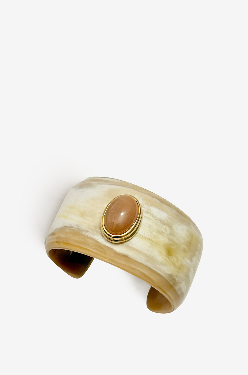 Gaia I - Mini - Blonde horn cuff with stone