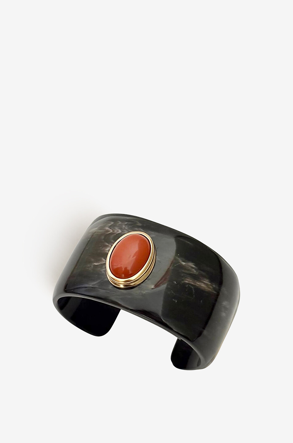 HELENE PRIME Manschette aus Horn und Stein Gaia I - Mini - Noire Damen ROT 1