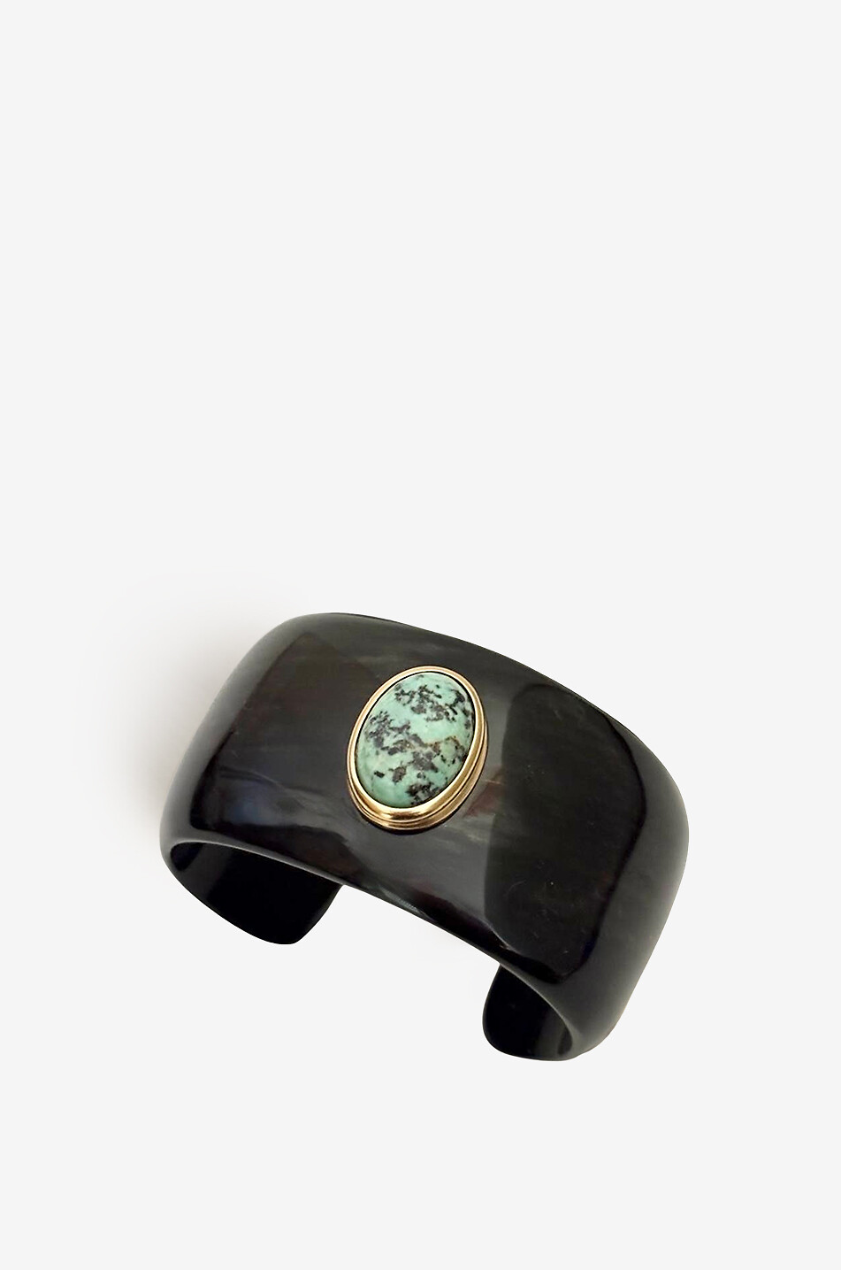 Manschette aus Horn und Stein Gaia I - Mini - Noire