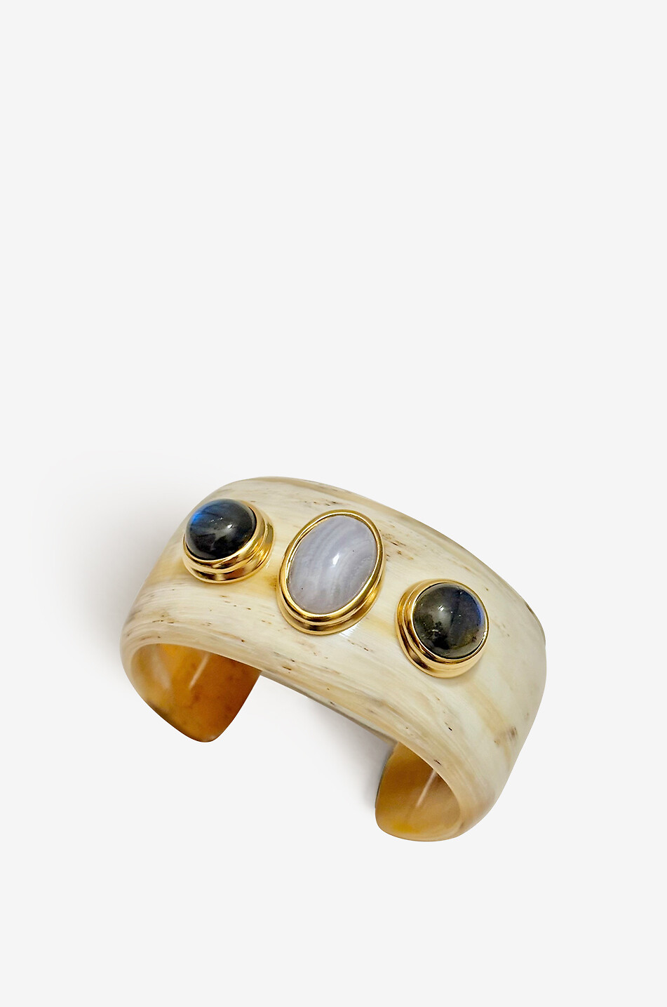 HELENE PRIME Manschette aus Horn und Steinen Gaia III Blonde - Mini Damen BUNT5 1