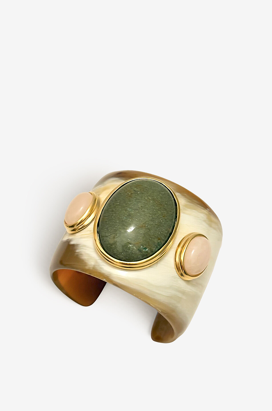 Manschette aus Horn und Steinen Gaia III Blonde