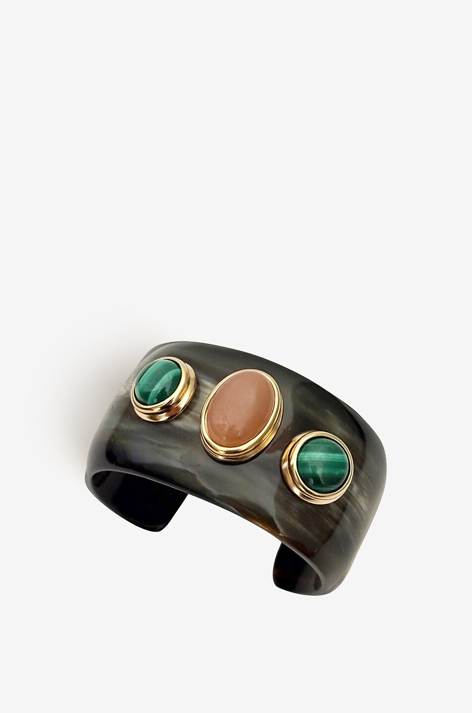 HELENE PRIME Manchette en corne et pierres Gaia III Noire - Mini Femme MULTICOLORE 1
