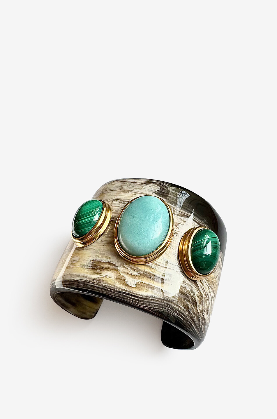 HELENE PRIME Manschette aus Horn und Steinen Gaia III Noire Damen BUNT 1