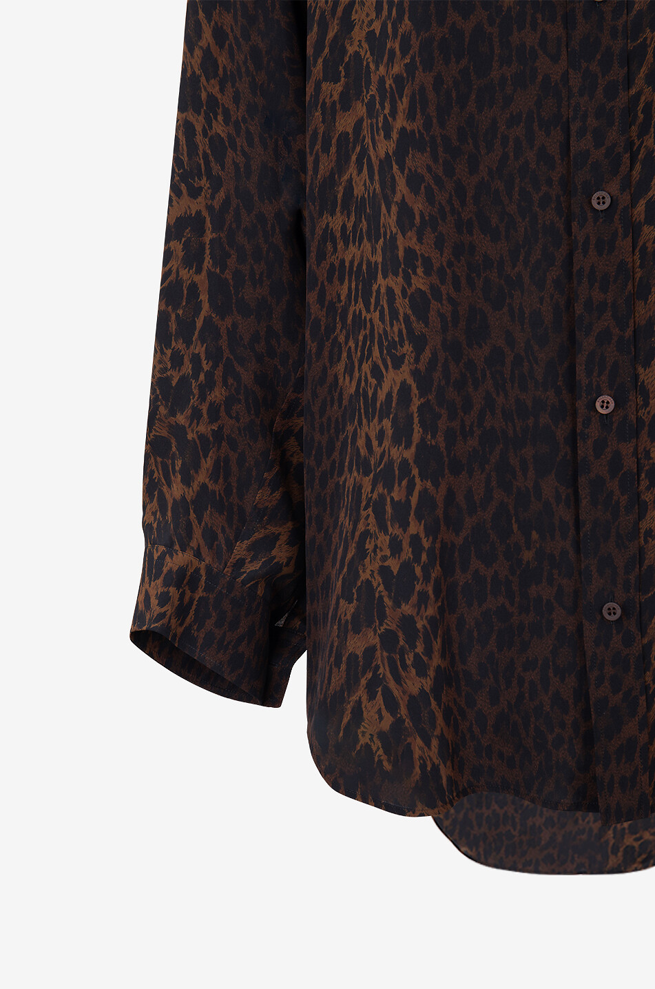 BALENCIAGA Cocoon oversize leopard print silk shirt Women BROWN 3