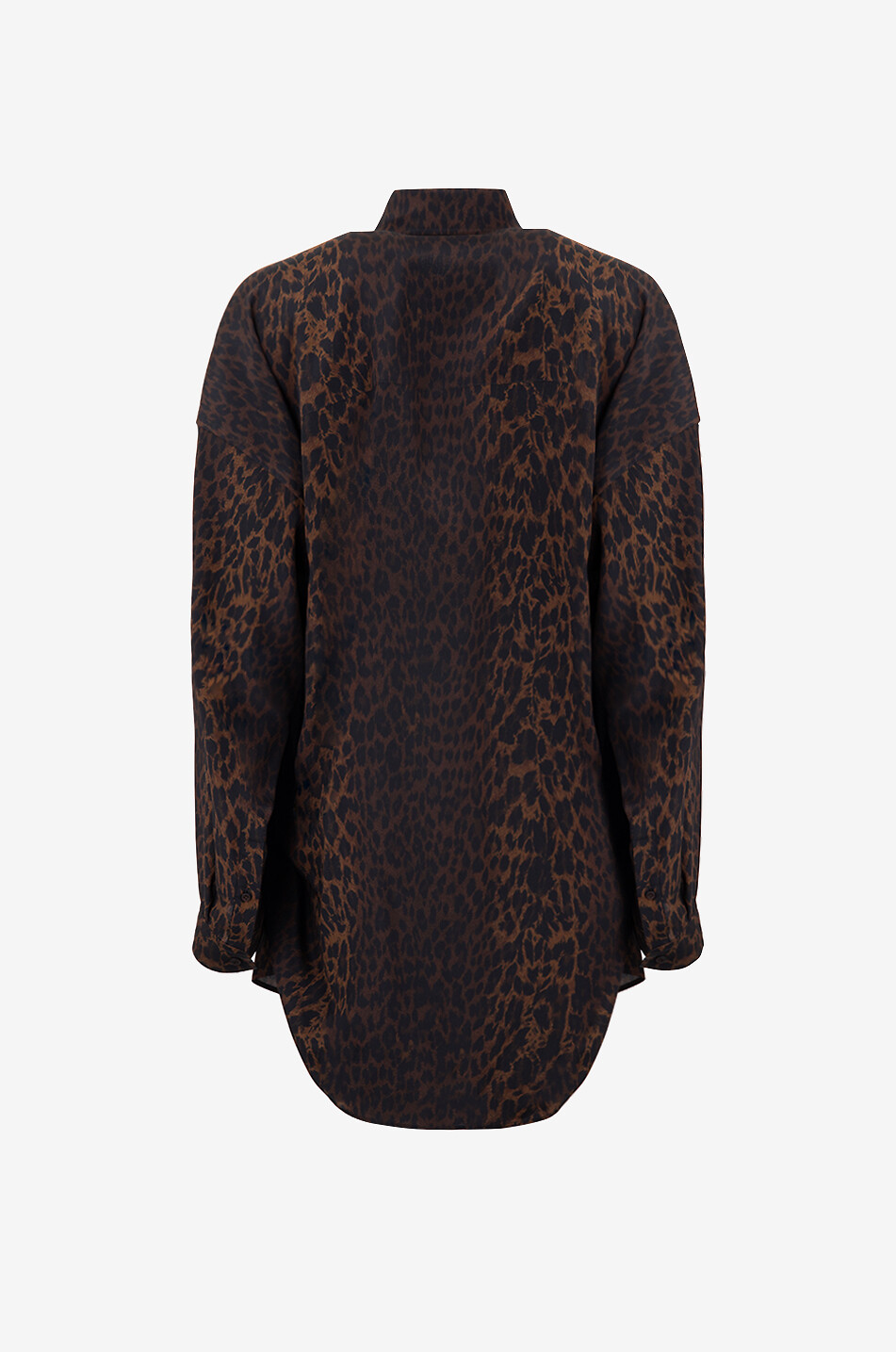 BALENCIAGA Cocoon oversize leopard print silk shirt Women BROWN 2