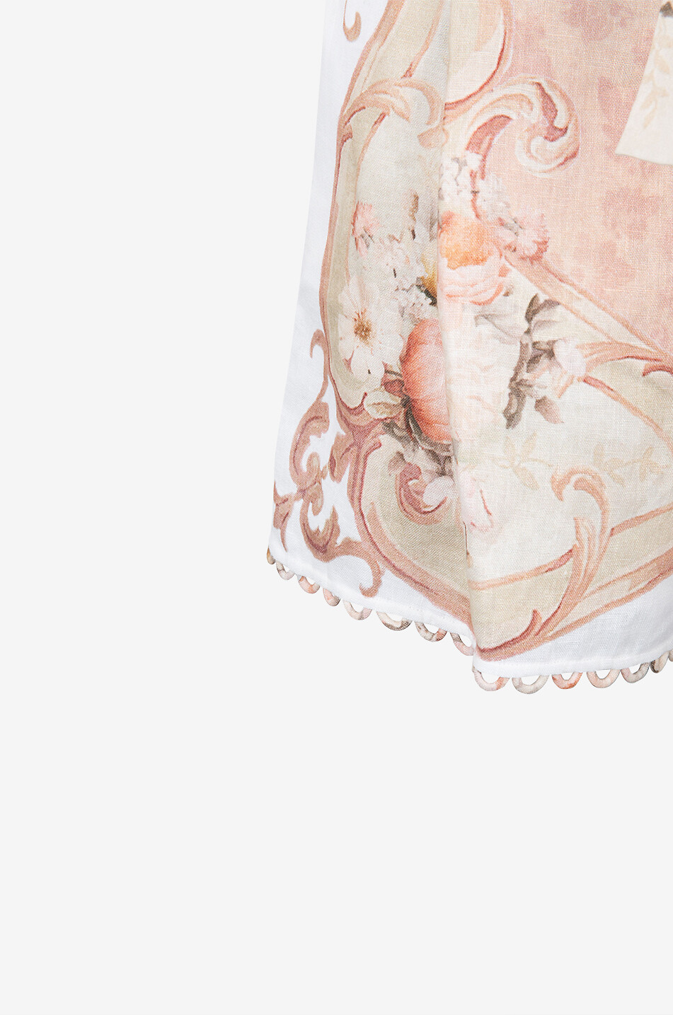 TWINSET Baroque print linen shorts Women LIGHT PINK 3
