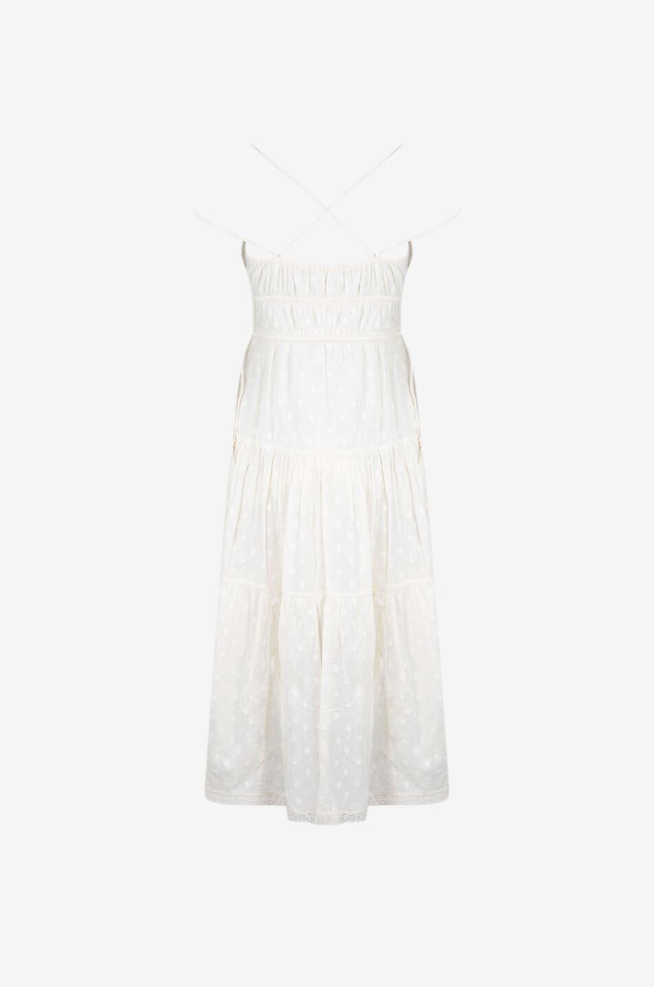 ULLA JOHNSON Robe midi en coton Freya Femme BLANC 2