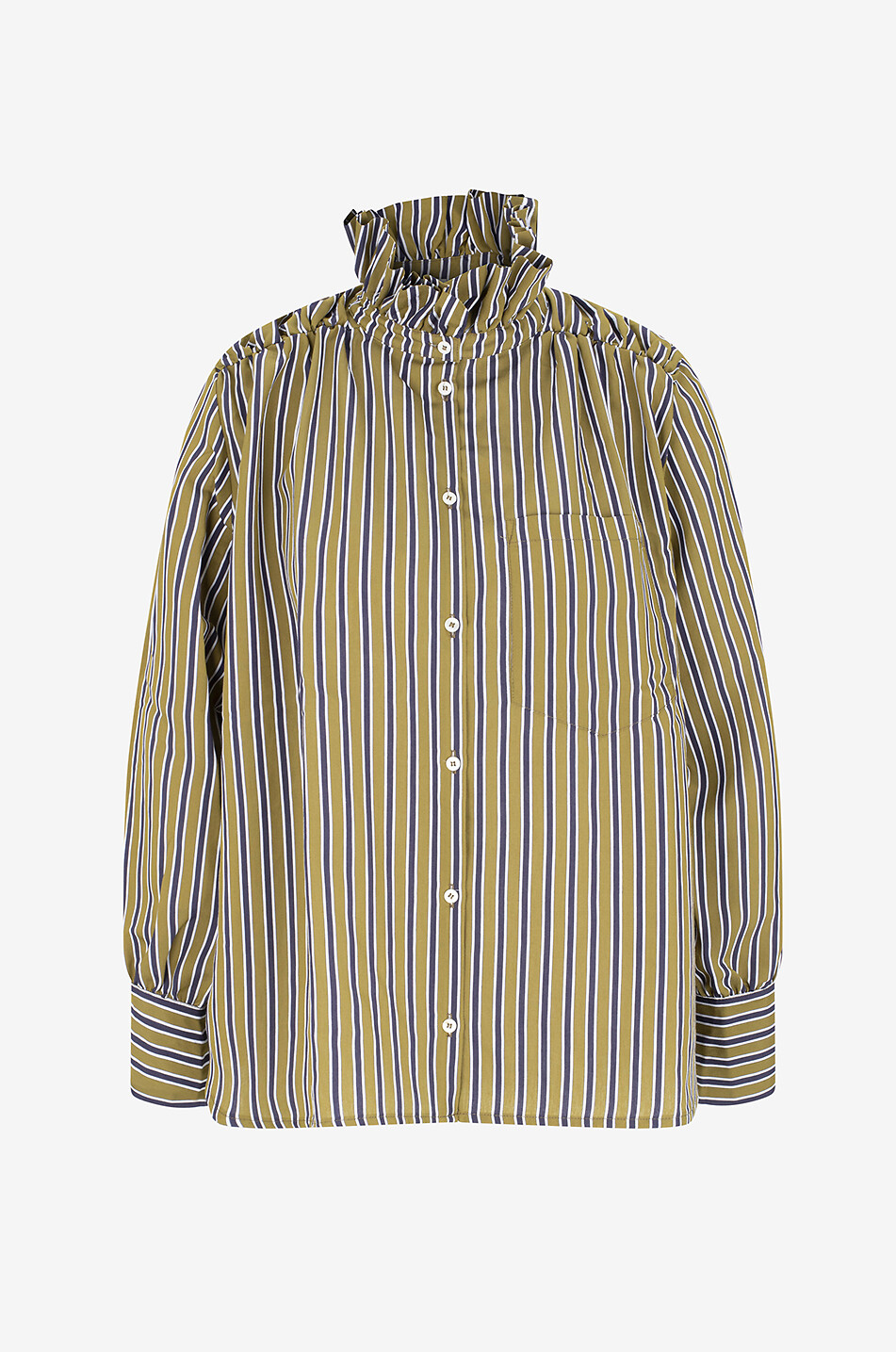 BALZAC PARIS Gestreiftes Hemd aus Biobaumwolle Leonor Damen KHAKI 1