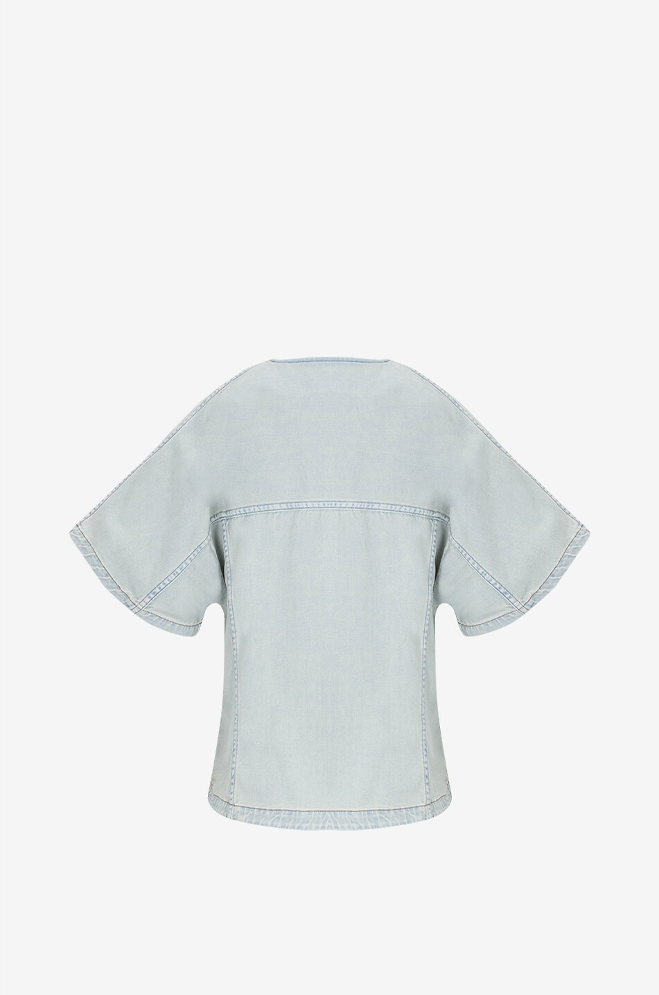 JACOB COHEN Denim shirt jacket with short kimono sleeves Women BLUE 2