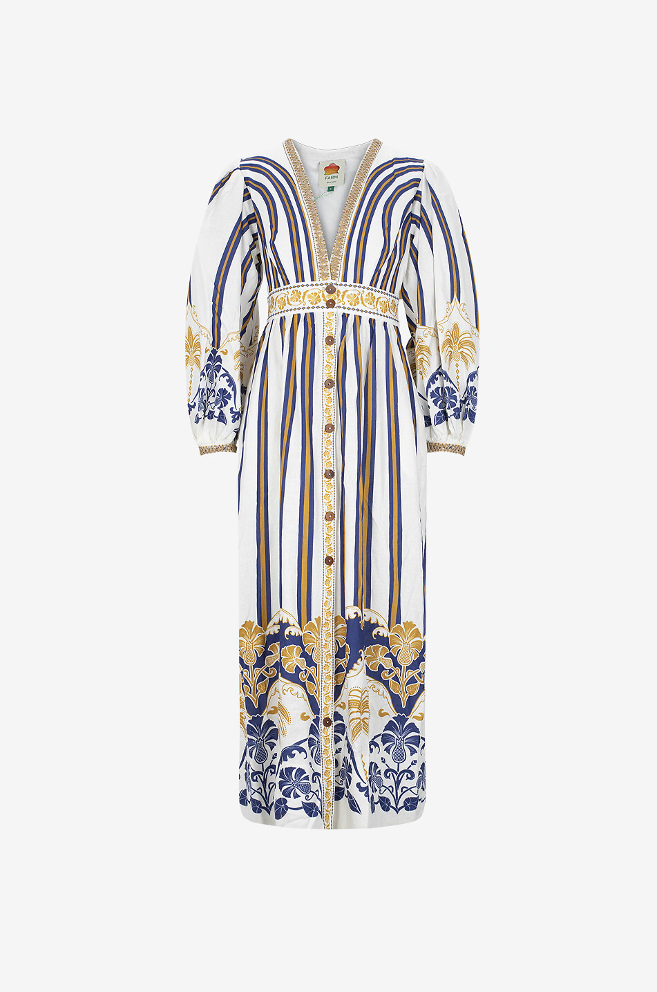 Robe maxi en lin mélangé imprimé Pineapple Deco