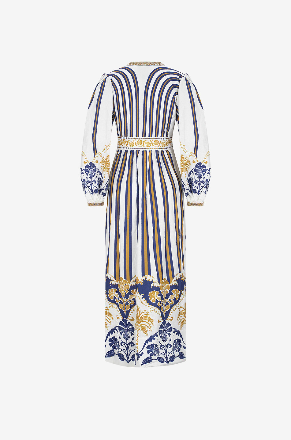 Pineapple Deco printed linen blend maxi dress