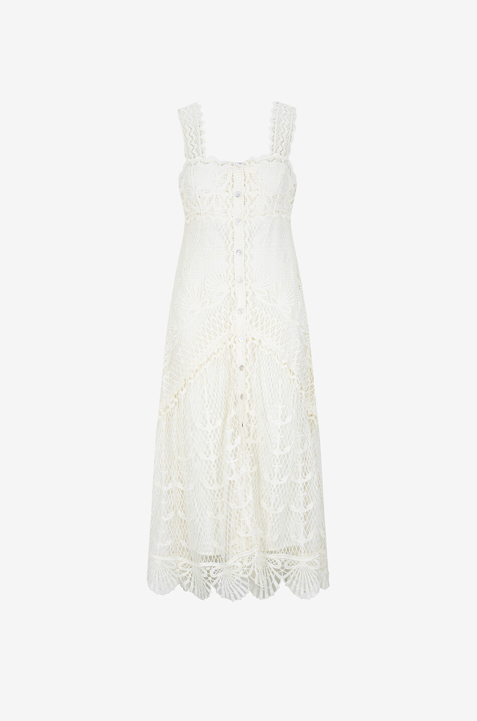 Langes Spitzen-Trägerkleid Nautical Guipure
