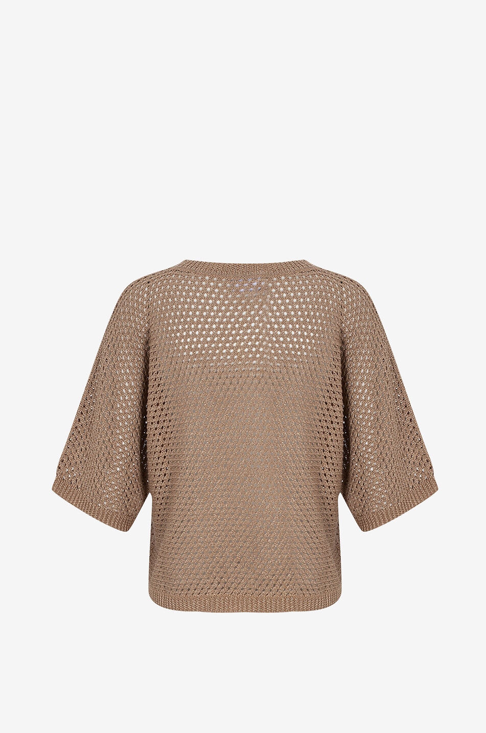 HEMISPHERE Boxy-Mesh-Pullover aus Leinen mit 3/4-Ärmeln Damen COGNAC 2