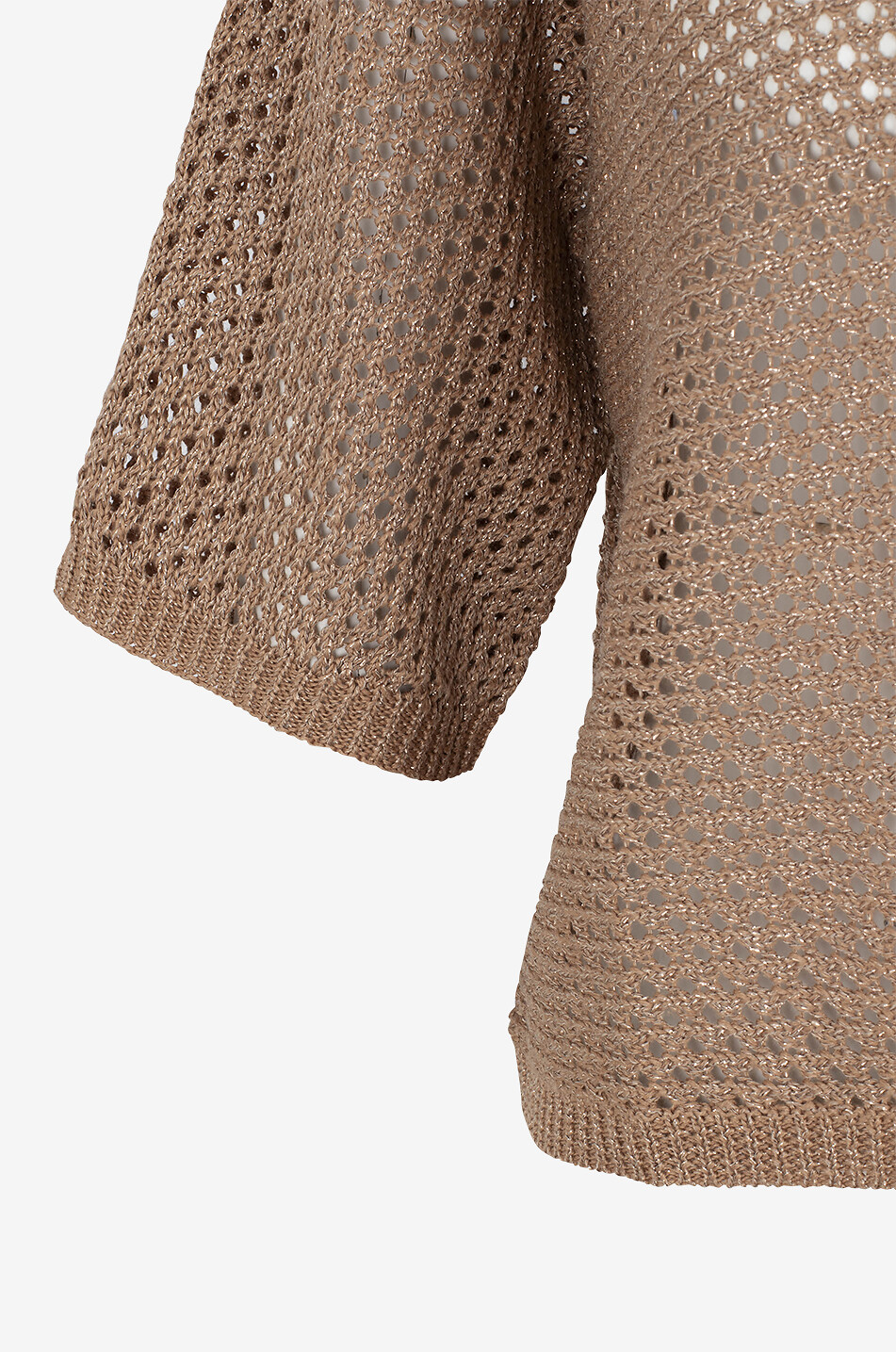HEMISPHERE Boxy-Mesh-Pullover aus Leinen mit 3/4-Ärmeln Damen COGNAC 3
