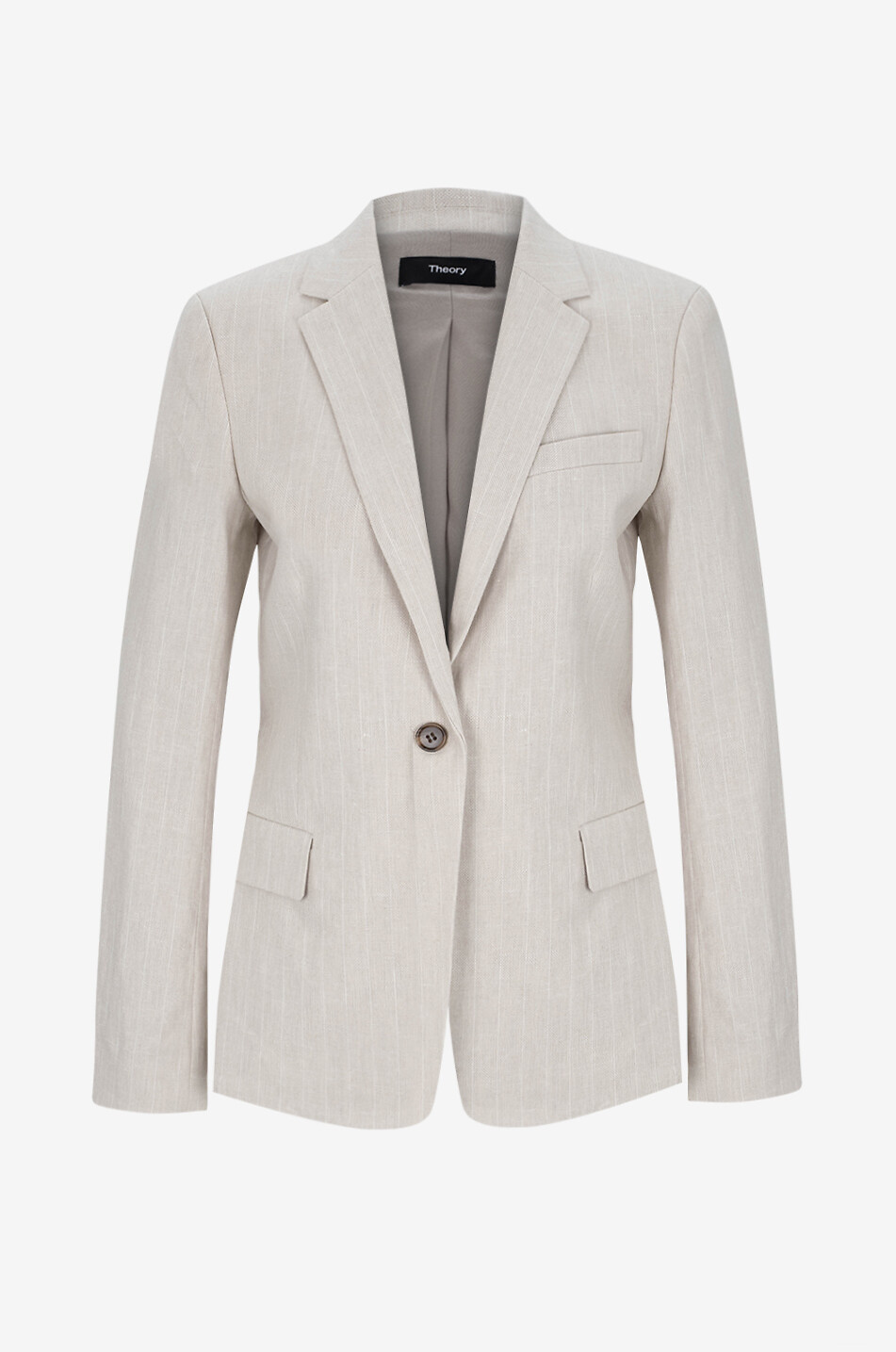 Blazer cintré en coton et lin