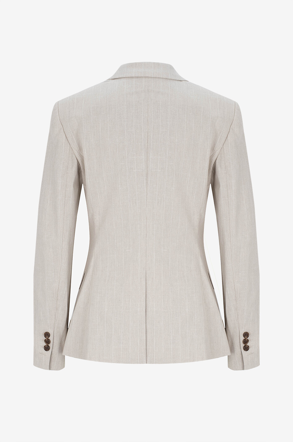 Blazer cintré en coton et lin