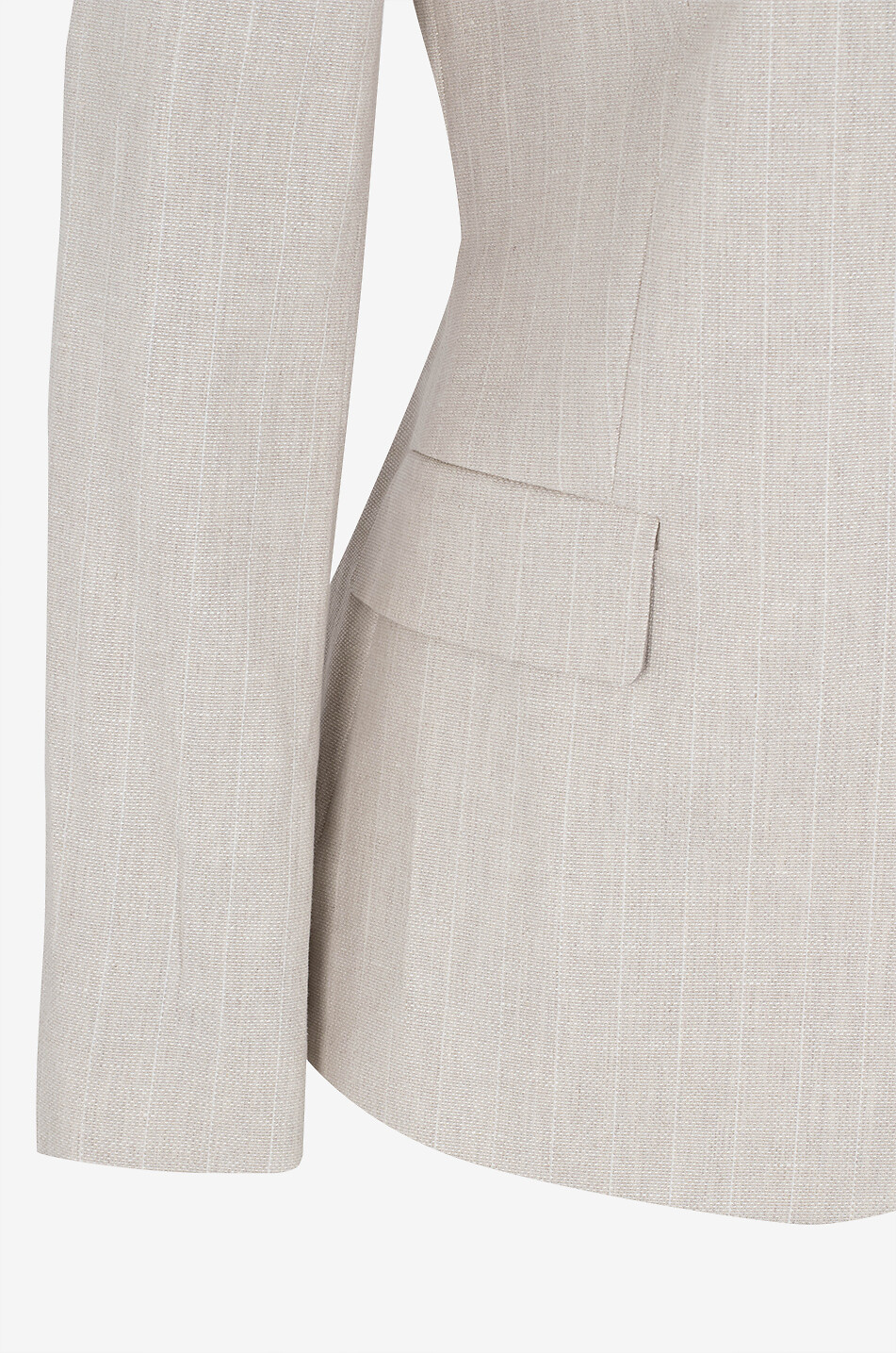 Blazer cintré en coton et lin