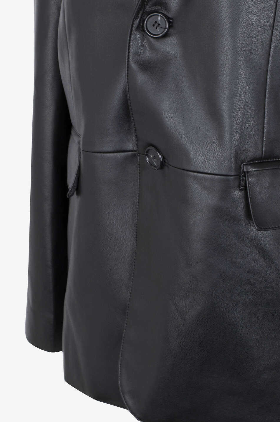 THE FRANKIE SHOP Kunstleder-Blazer Olympia Damen SCHWARZ 3