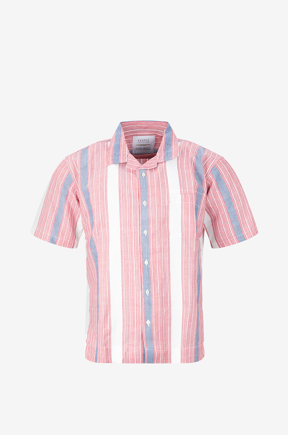 04651/ Chemise rayée à manches courtes en coton Madras Cuba Homme ROUGE 1