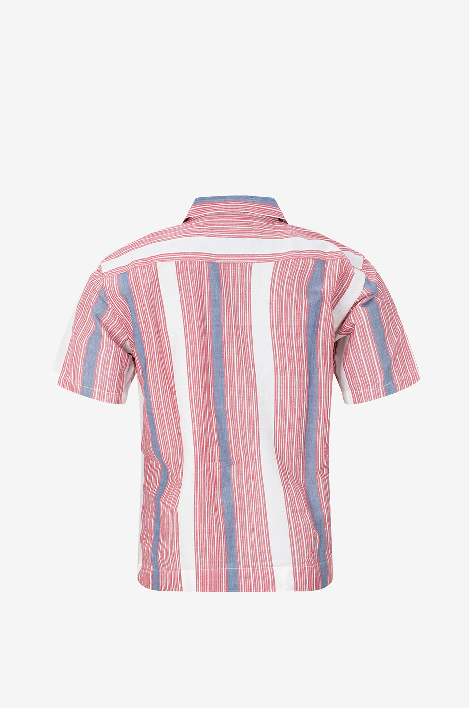 04651/ Chemise rayée à manches courtes en coton Madras Cuba Homme ROUGE 2