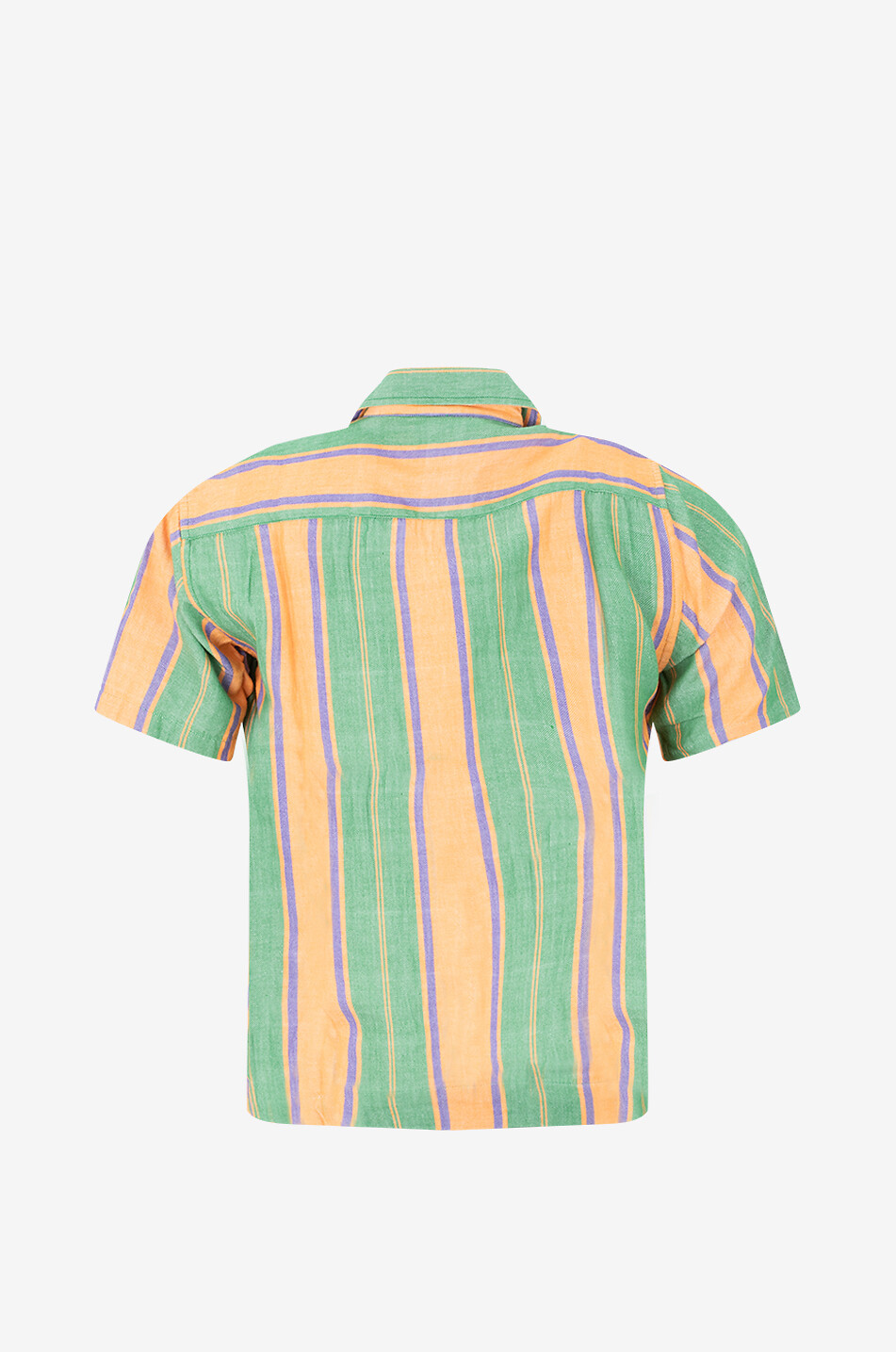 04651/ Chemise rayée à manches courtes en coton Madras Cuba Homme VERT 2