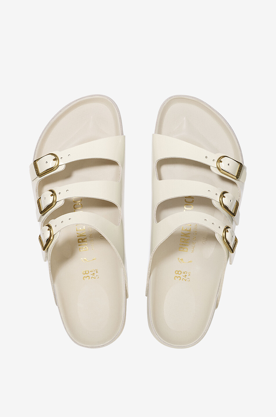 BIRKENSTOCK Sandales en cuir Florida Femme BLANC CASSE 7