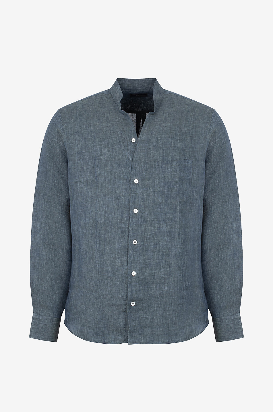 SEASE Fish Tail linen long-sleeved shirt Men DARK GREEN 1