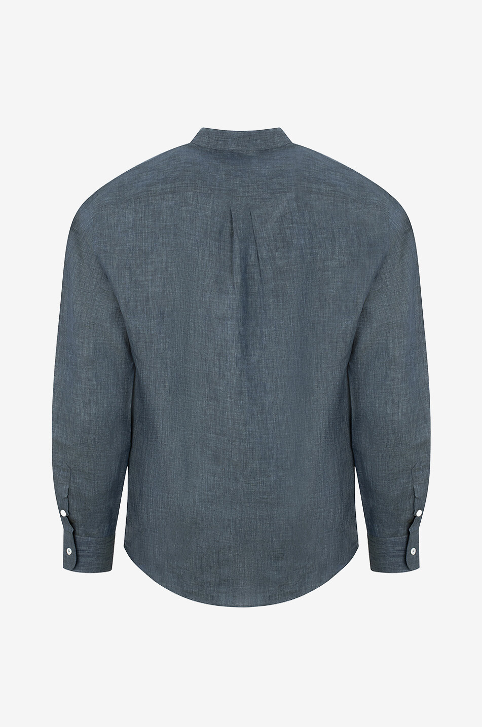 SEASE Fish Tail linen long-sleeved shirt Men DARK GREEN 2