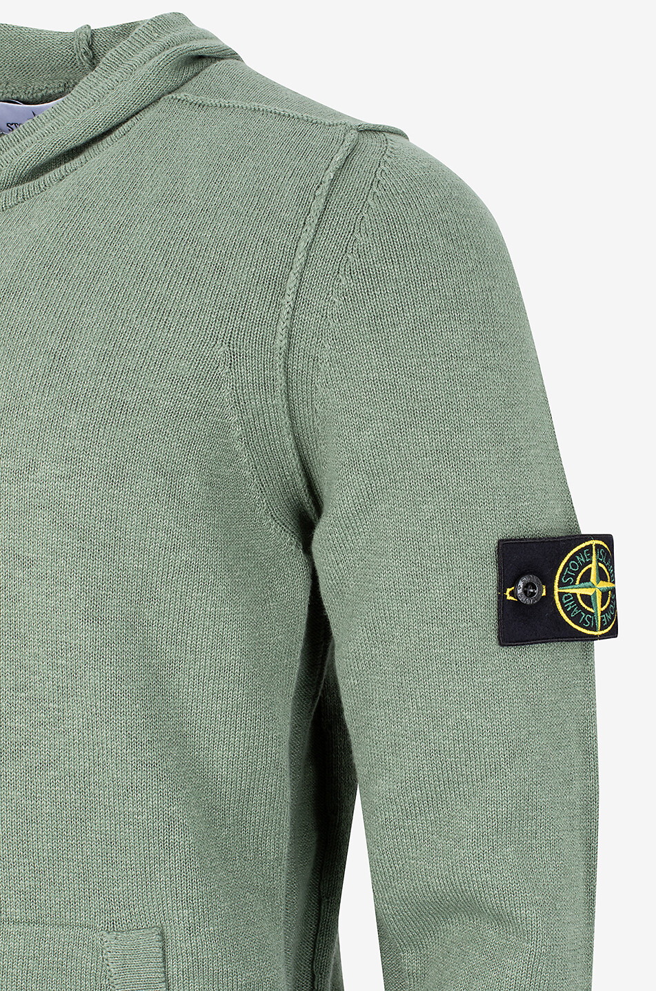 STONE ISLAND Pull à capuche en coton 5100022 Homme VERT 3