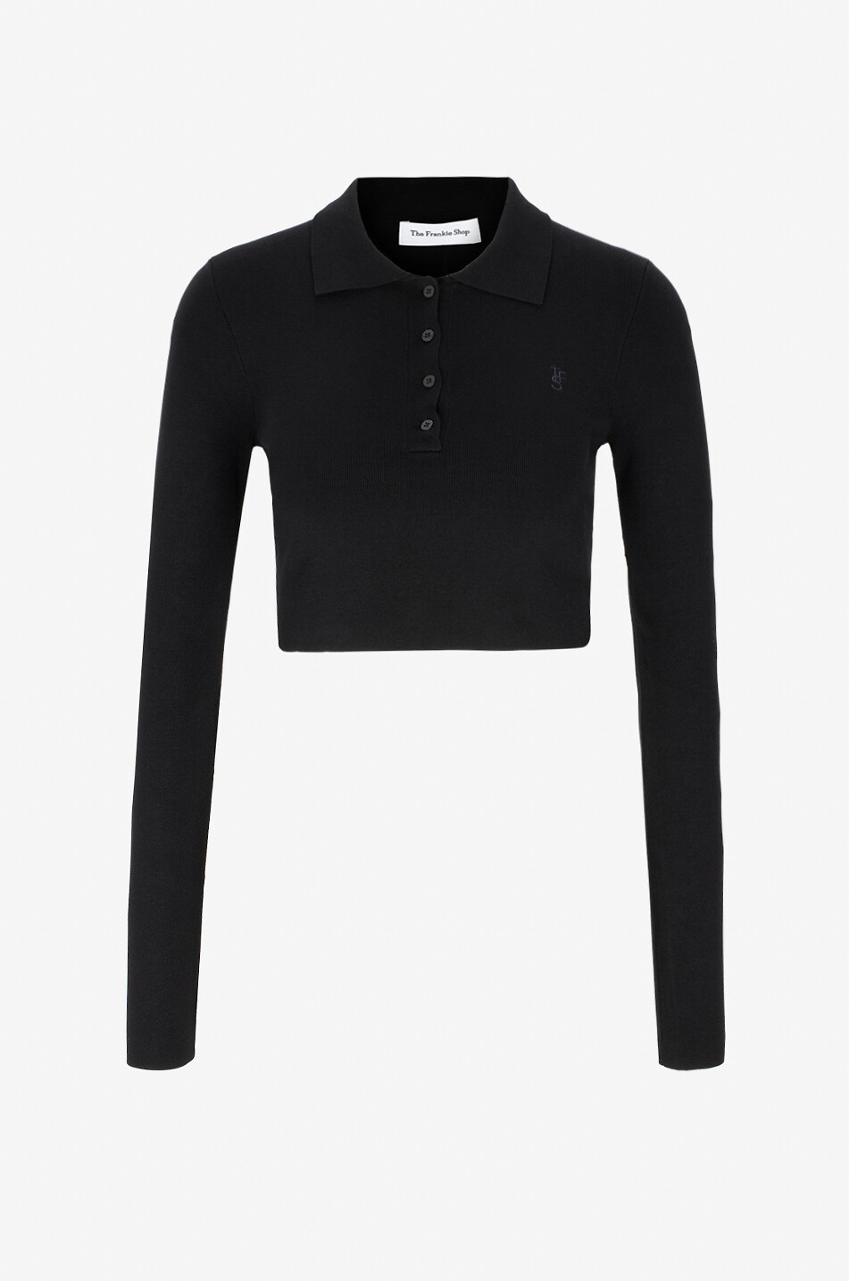 THE FRANKIE SHOP Bauchfreies Polohemd aus Viskose Giselle Damen SCHWARZ 1