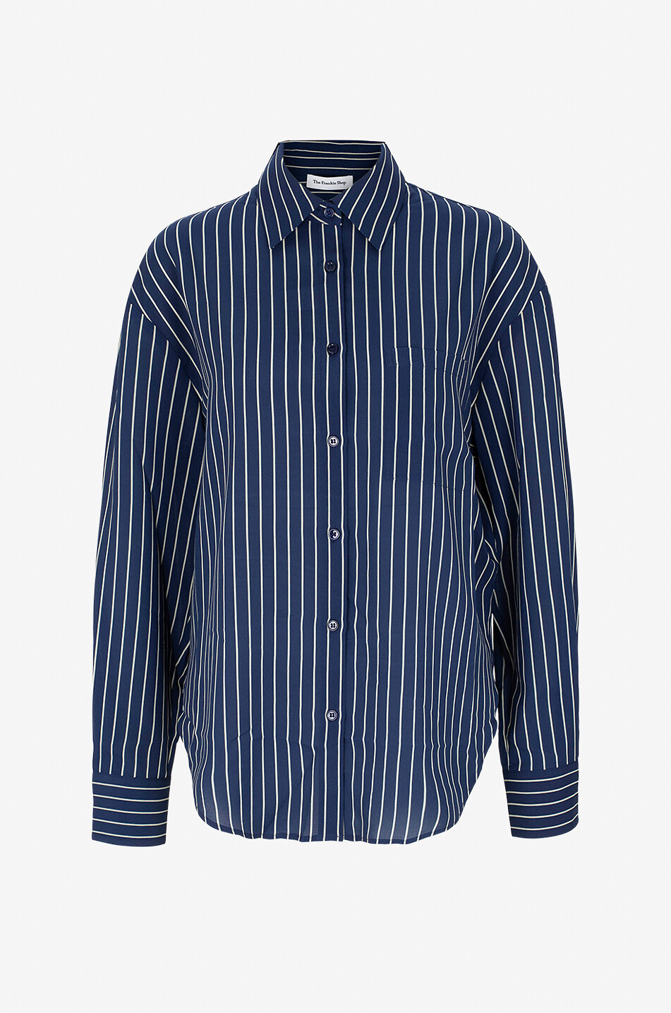 THE FRANKIE SHOP Chemise rayée manches longues Lui Femme BLEU FONCE 1
