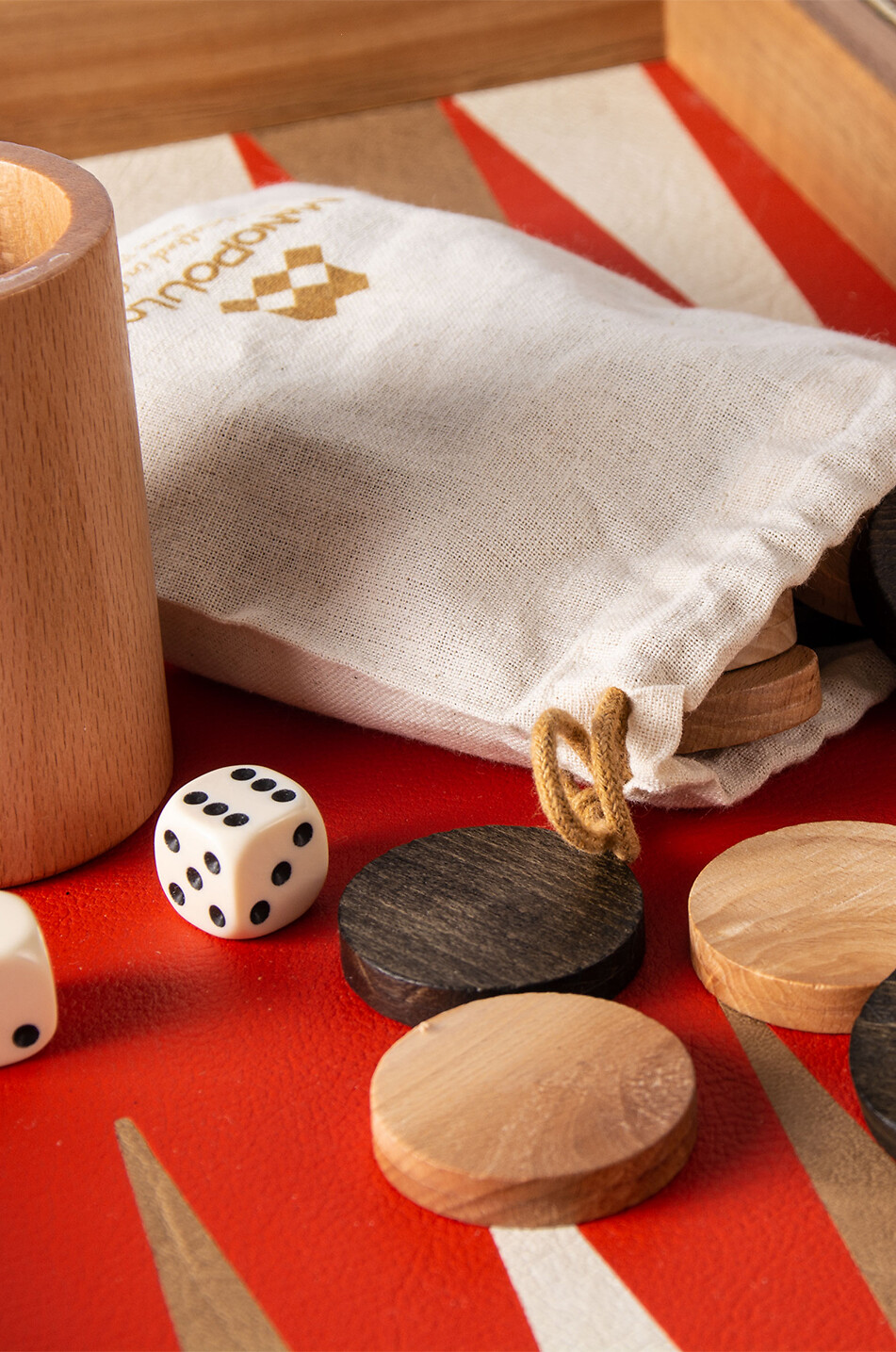 MANOPOULOS Backgammon-Spiele Haus ROT 2