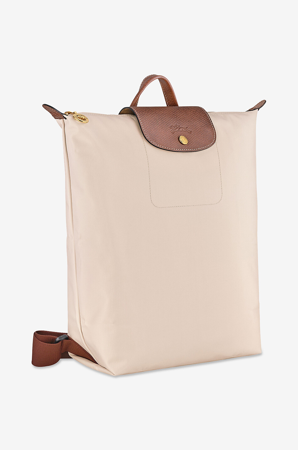 LONGCHAMP Sac à dos en toile et cuir de Russie Le Pliage Original M Femme BLANC CASSE 2
