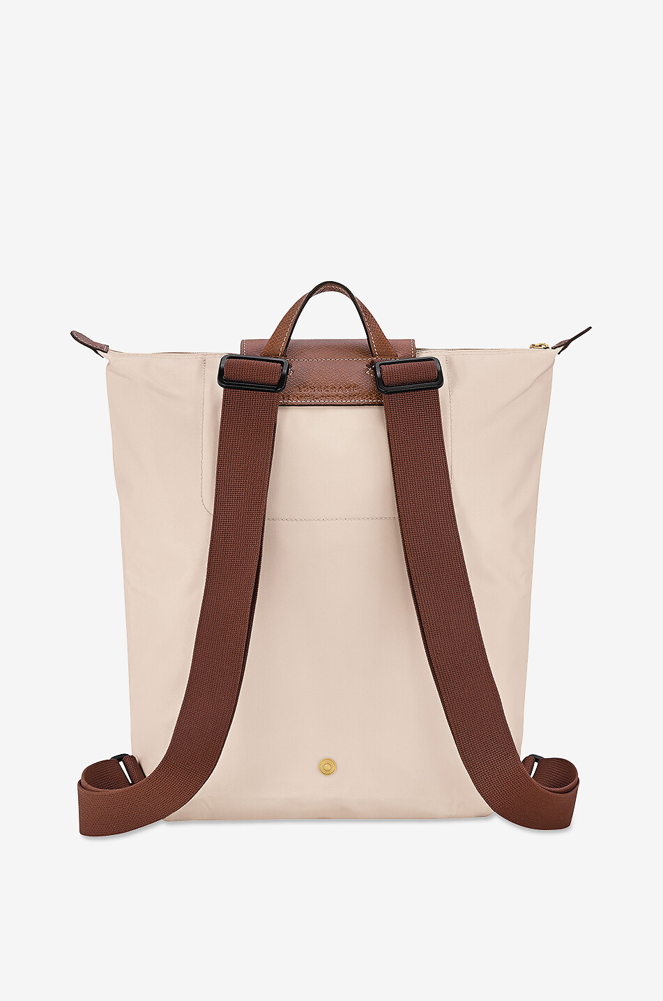LONGCHAMP Sac à dos en toile et cuir de Russie Le Pliage Original M Femme BLANC CASSE 4