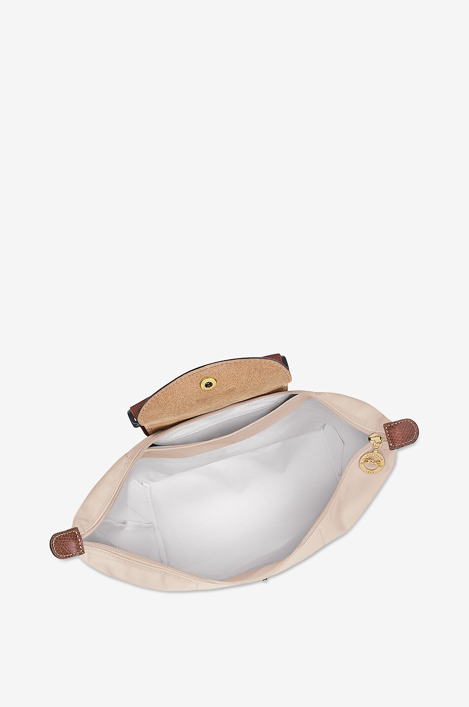 LONGCHAMP Sac à dos en toile et cuir de Russie Le Pliage Original M Femme BLANC CASSE 5