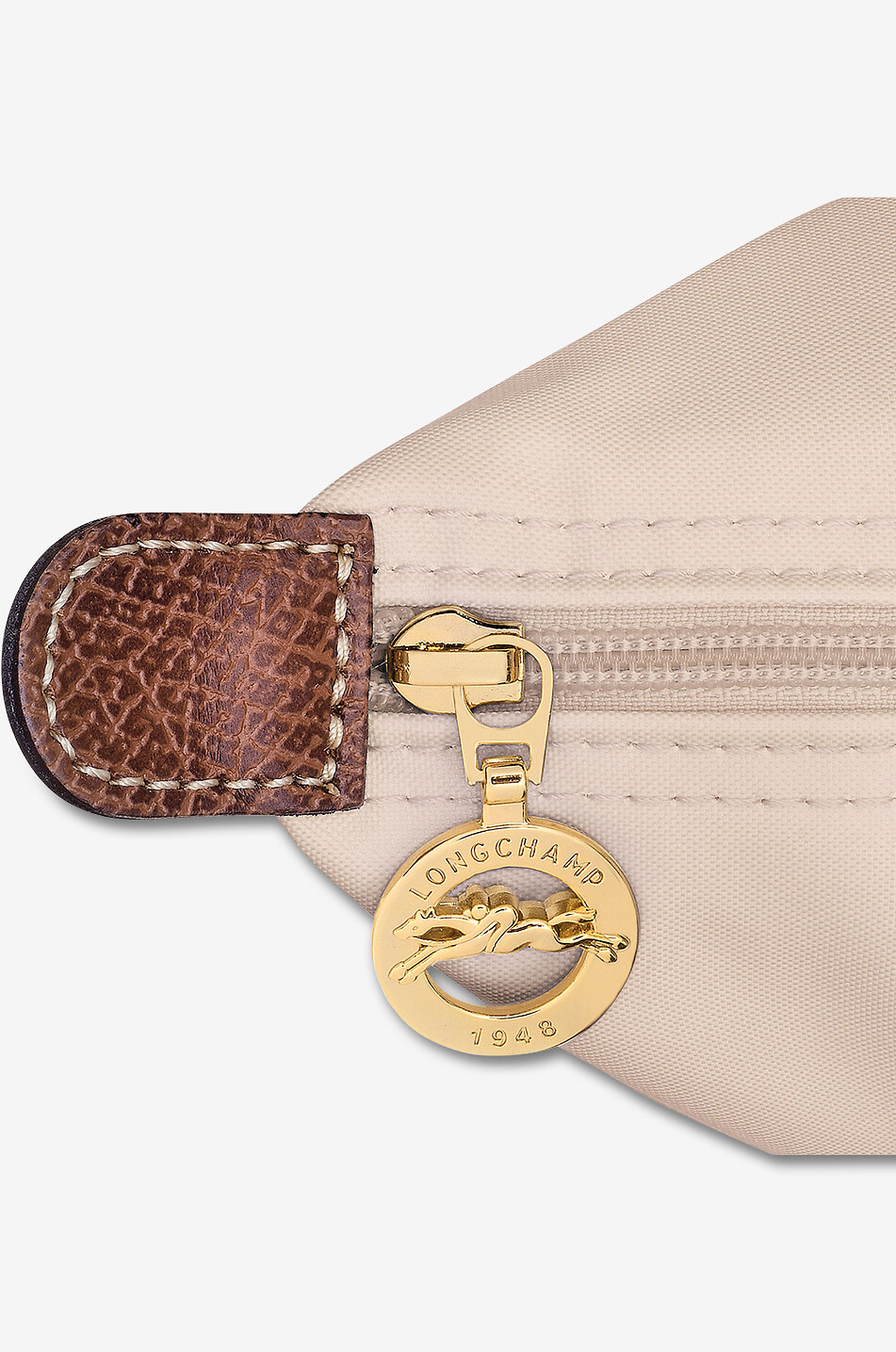 LONGCHAMP Sac à dos en toile et cuir de Russie Le Pliage Original M Femme BLANC CASSE 6