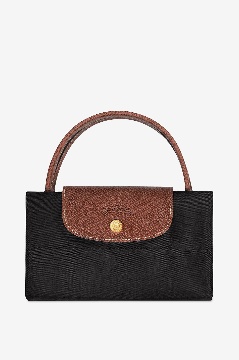 LONGCHAMP Le Pliage Original M canvas and leather tote bag Women BLACK 7