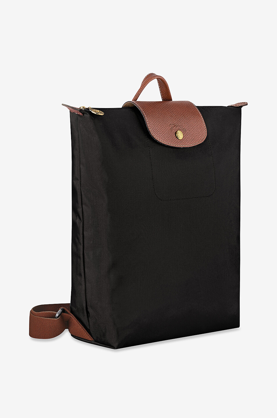 LONGCHAMP Le Pliage Original M canvas and leather backpack Women BLACK 2